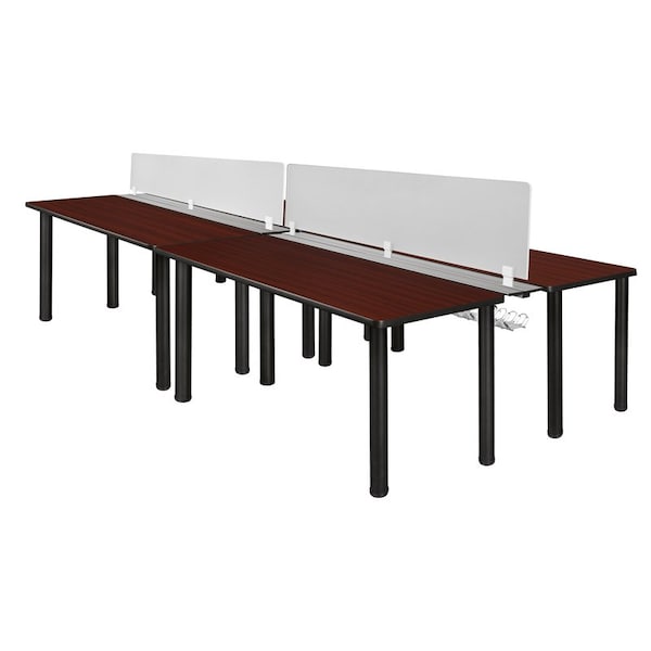 Kee Desking Kee Benching Systems, Black, Mahogany, Wood, Metal MBSPD12024MHBPBK - main